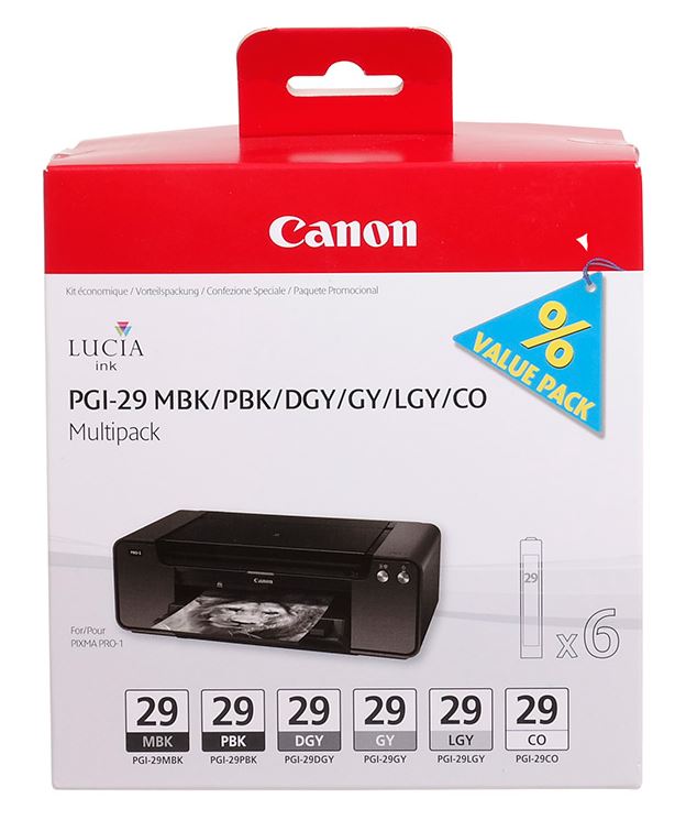 Canon PGI-29 MBK/PBK/DGY/GY/LGY/CO Multi