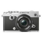 Olympus PEN-F zilver + 14-42mm Pancake EZ zwart