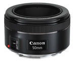 Canon EF 50mm f/1.8 STM + lens hood + protection filter + lens cloth