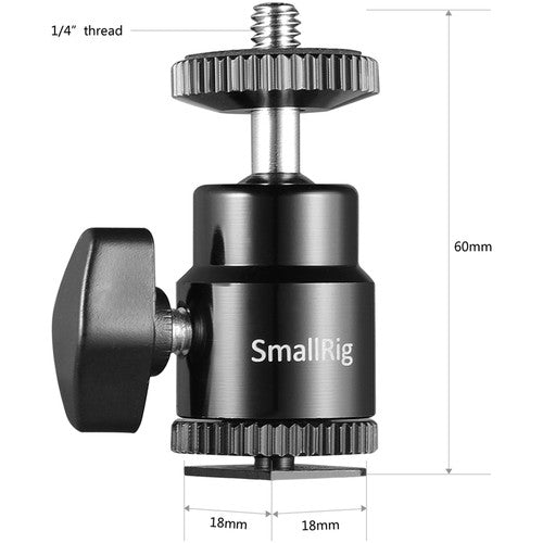 SmallRig 1/4 "Kamera Blitzschuhhalterung mit zusätzlicher 1/4" Schraube (2er Pack) 2059