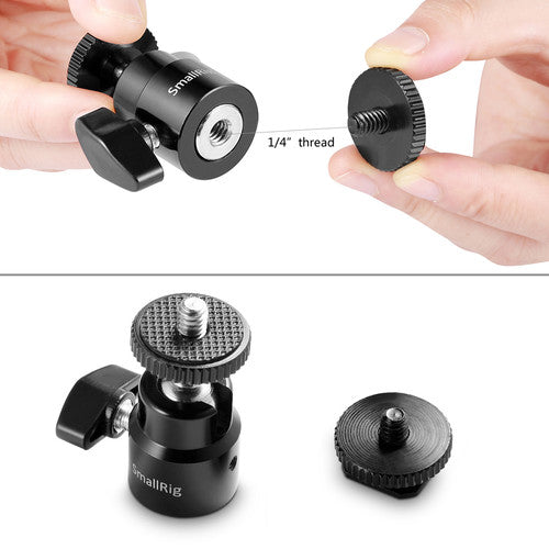 SmallRig 1/4 "Kamera Blitzschuhhalterung mit zusätzlicher 1/4" Schraube (2er Pack) 2059