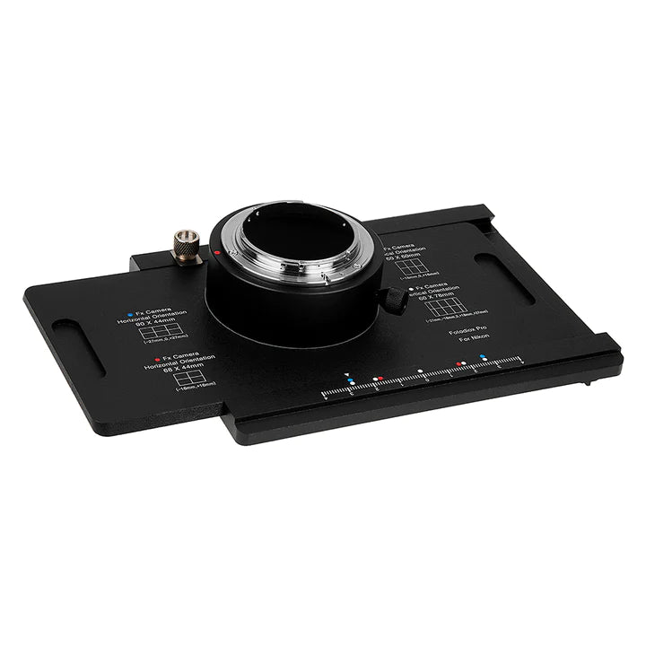 Fotodiox Pro Lens Mount adapter - Nikon Nikkor F Mount D/SLR to Large Format 4x5 View Cameras with a Graflok Rear Standard (with Shift / Stitch Adapter) (NikF-4x5-Pro)