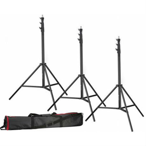 Bresser 3x BR-TP240 Pro Light Stand 240cm + bag