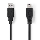 Nedis USB-Kabel 2.0 USB-A Stecker - USB Mini-B 5 pin Stecker 2m Schwarz