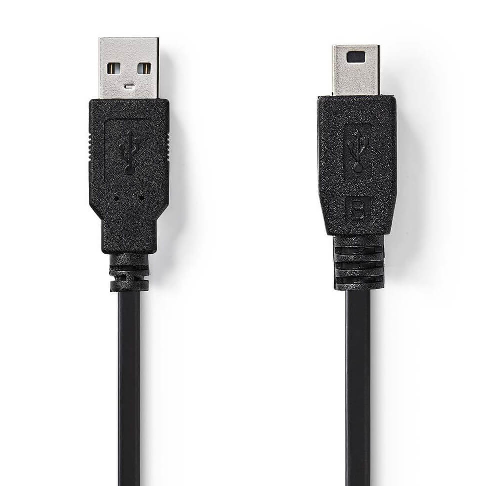 Nedis USB-Kabel 2.0 USB-A Stecker - USB Mini-B 5 pin Stecker 2m Schwarz