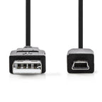 Nedis USB-Kabel 2.0 USB-A Stecker - USB Mini-B 5 pin Stecker 2m Schwarz
