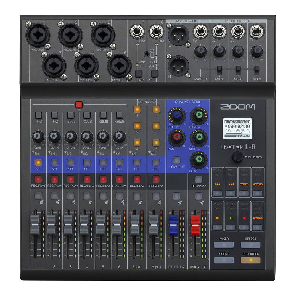 Zoom LiveTrak L-8 Digital Mixer für Podcasts