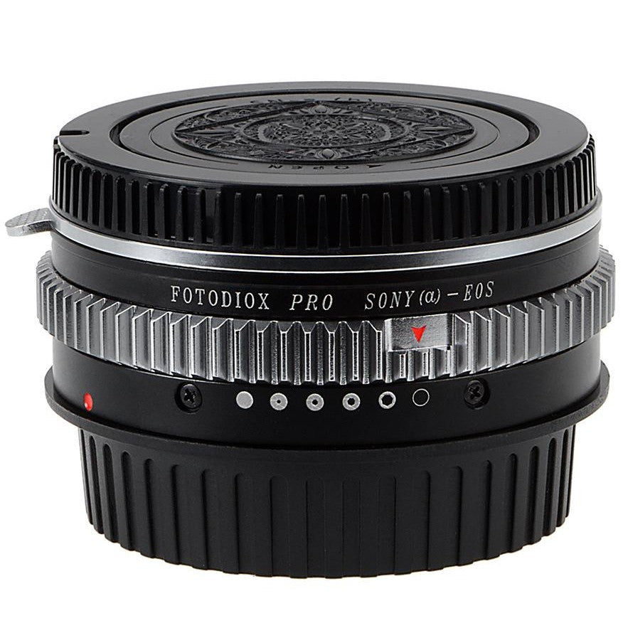 Fotodiox Pro Objektiv Mount Adapter - Sony Alpha A-Mount (und Minolta AF) DSLR-Objektiv auf Canon EOS (EF, EF-S) Mount SLR-Kameragehäuse, mit integriertem Blendeneinstellrad