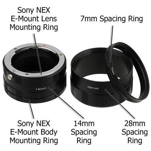 Fotodiox Makro-Verlängerungsrohrset für das Sony E-Mount (Macro-Tube-SnyE)