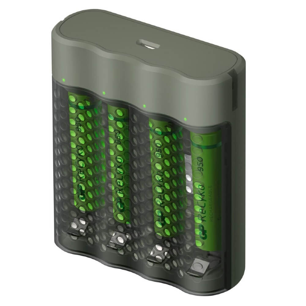 GP M451 USB-Ladegerät + 4x ReCyko AA 960mAh-Akkus