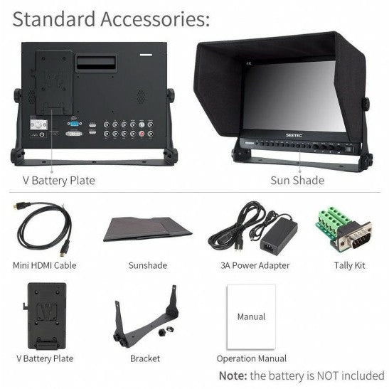 Feelworld Seetec 13,3 "Aluminium Design IPS 1920 × 1080 Pro Broadcast LCD-Monitor mit 3G-SDI HDMI AV