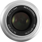 TTArtisan 35mm ƒ/1.4 Fuji-FX-Mount Silber