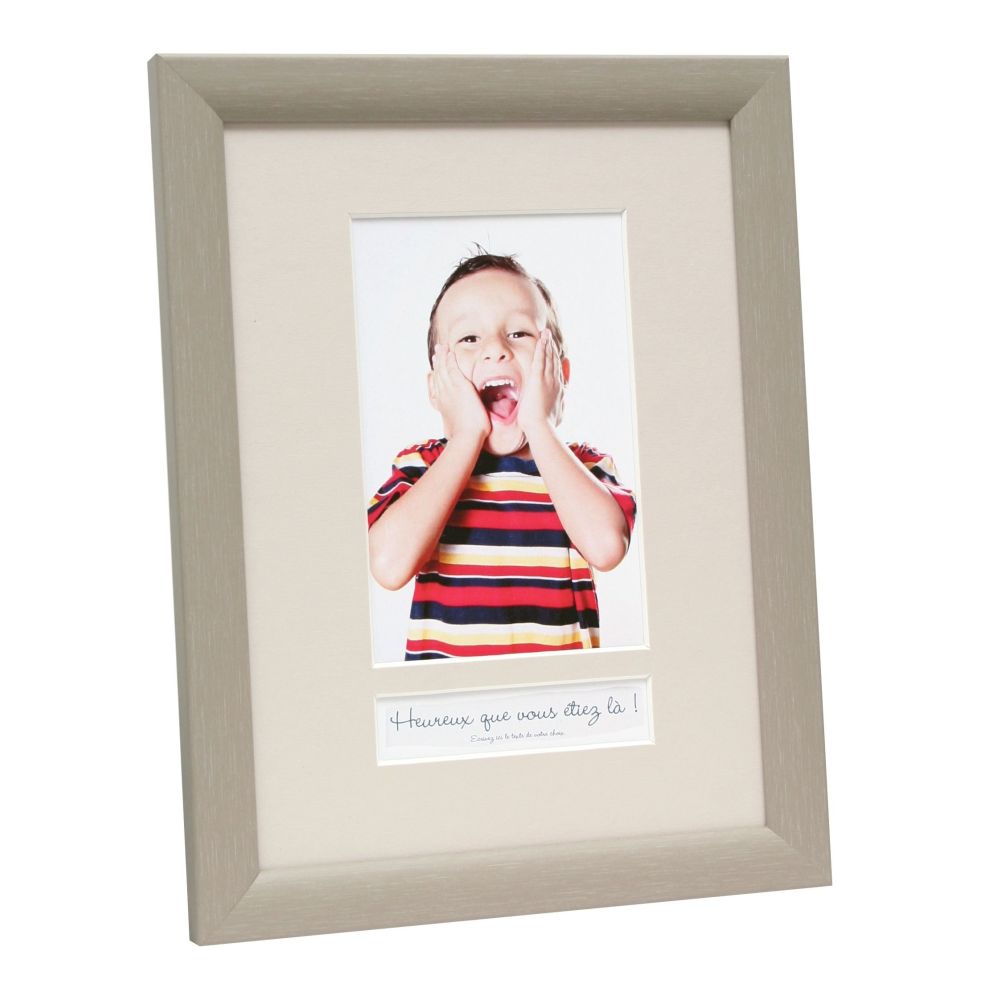 Deknudt Fotorahmen in beigem Lack-Look mit Textfeld (mit französischem Text) 10x15 S54SF3