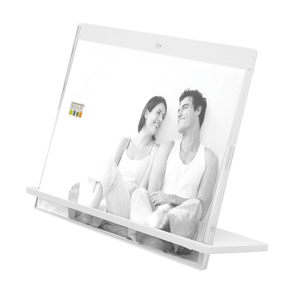 Deknudt Transparenter Fotorahmen 5,4mm dick mit weißem Ständer 13x18 S58SD1