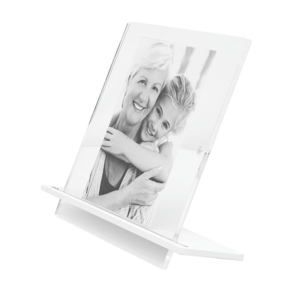 Deknudt Transparenter Fotorahmen 5,4mm dick mit weißem Ständer 13x18 S58SD1