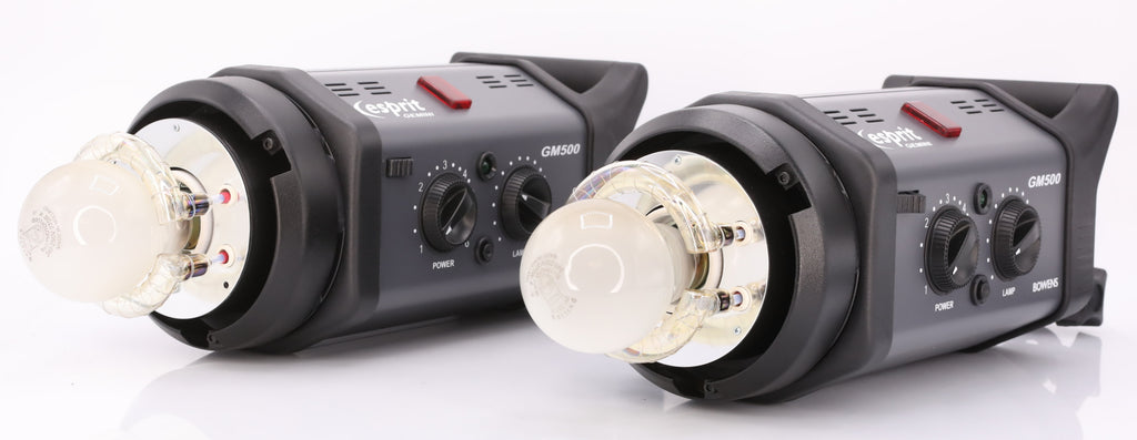 Bowens Esprit GM500 Studioflitser 500W/s SET incl. softbox + reflector + paraplu in tas occasion