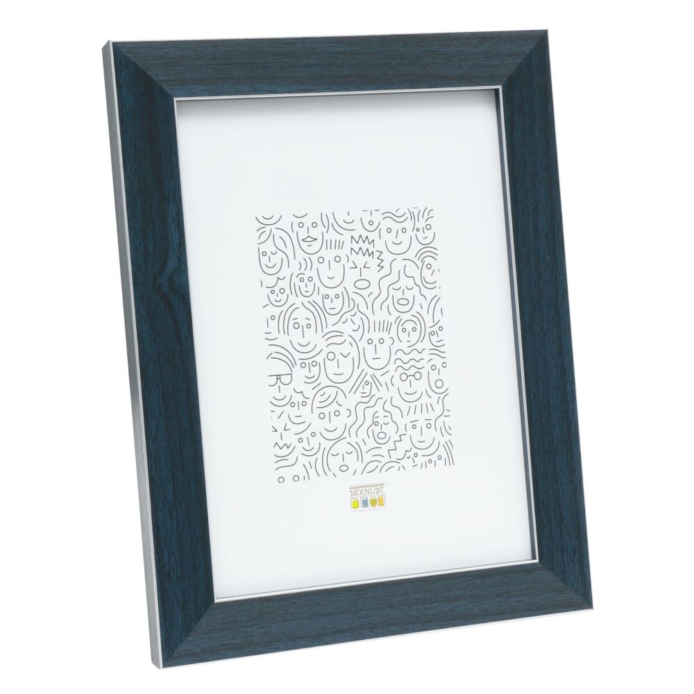Deknudt Blue photo frame with border in silver 9x13 S41VK6