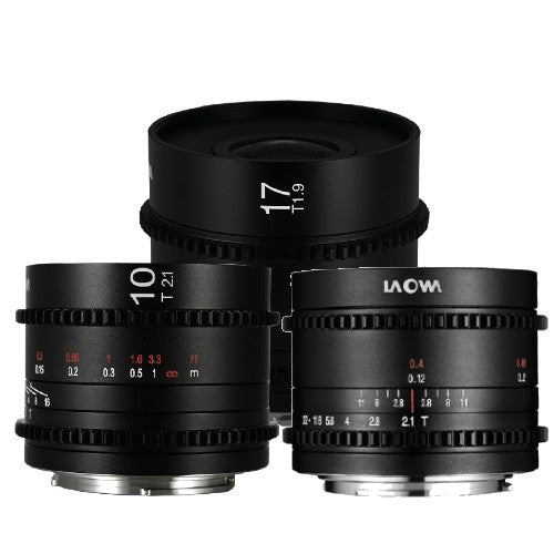 Laowa MFT Cine Prime, 3-Weitwinkelobjektiv-Bundle (7,5mm, 10mm, 17mm)