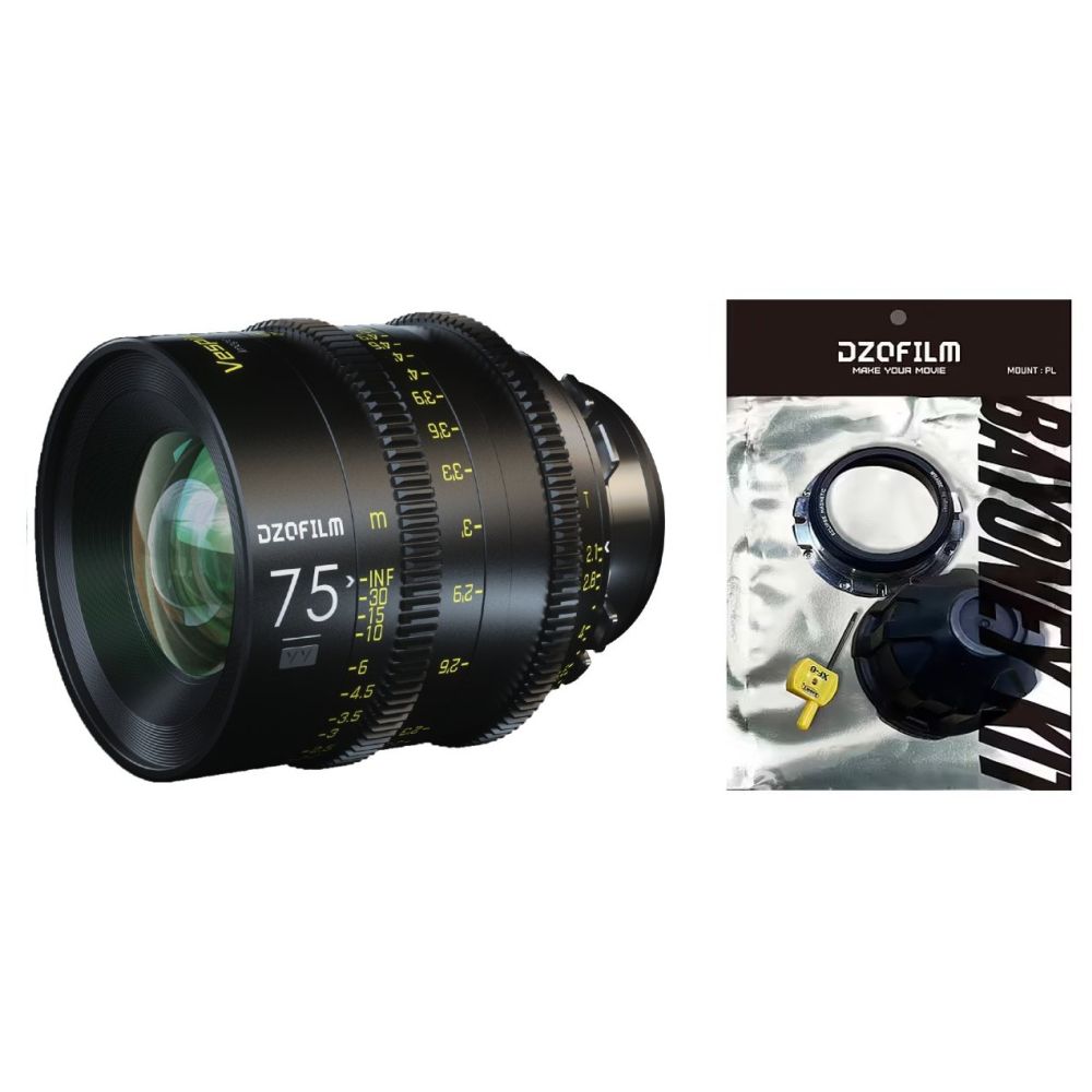 DZOFilm Vespid Prime FF 75mm T/2.1 PL mount + EF mount tool kit
