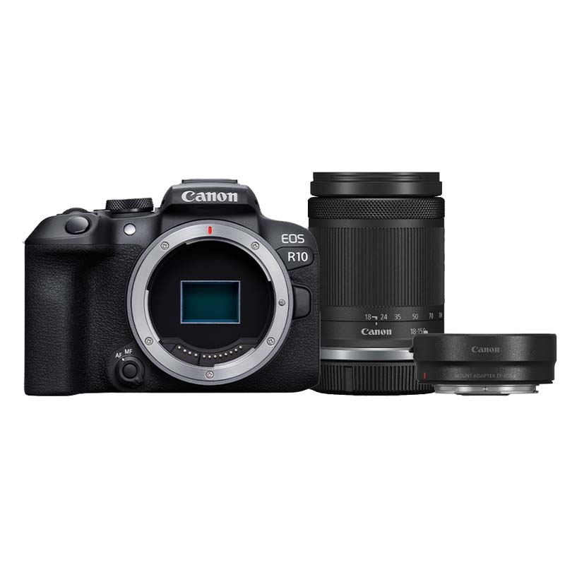Canon EOS R10 Gehäuse + RF-S 18-150mm f/3.5-6.3 IS STM + EF - RF Bajonett Adapter