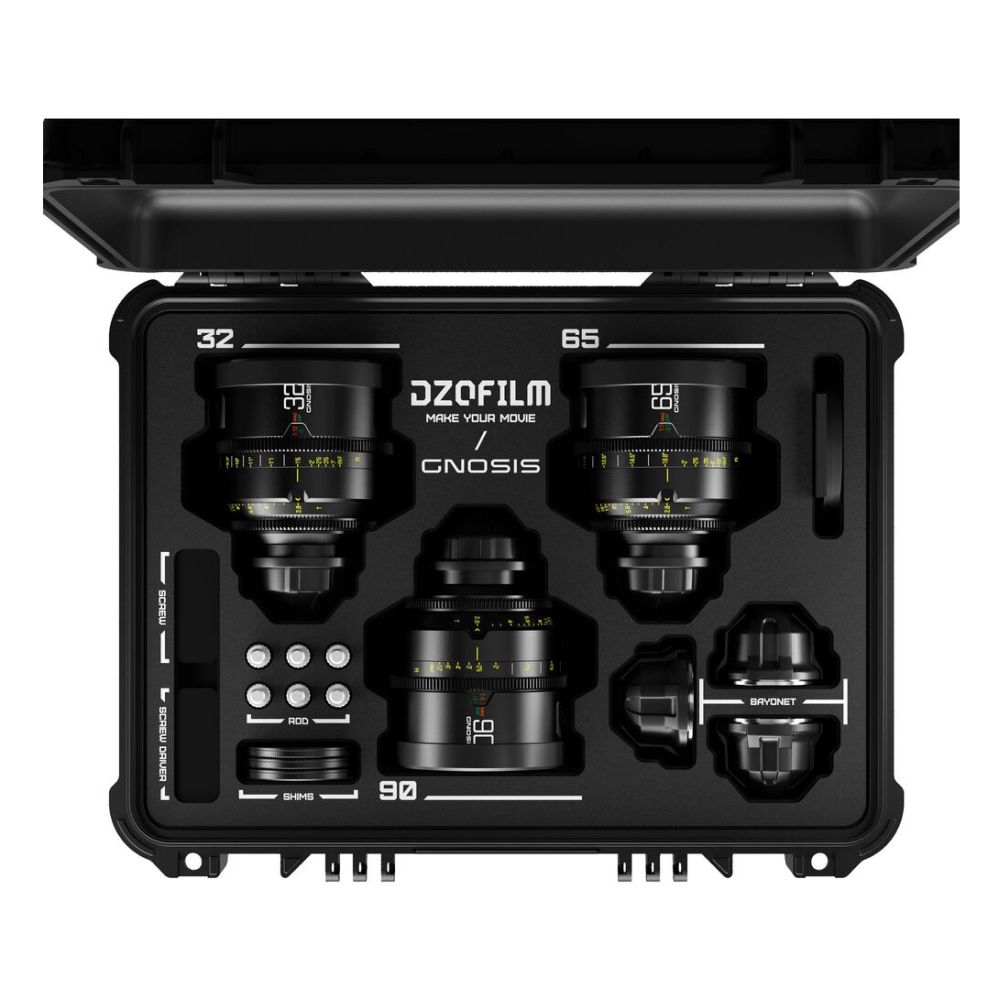 DZOFilm Gnosis Macro 3-lens kit (32mm/65mm/90mm T2.8) in Safety Case - metric