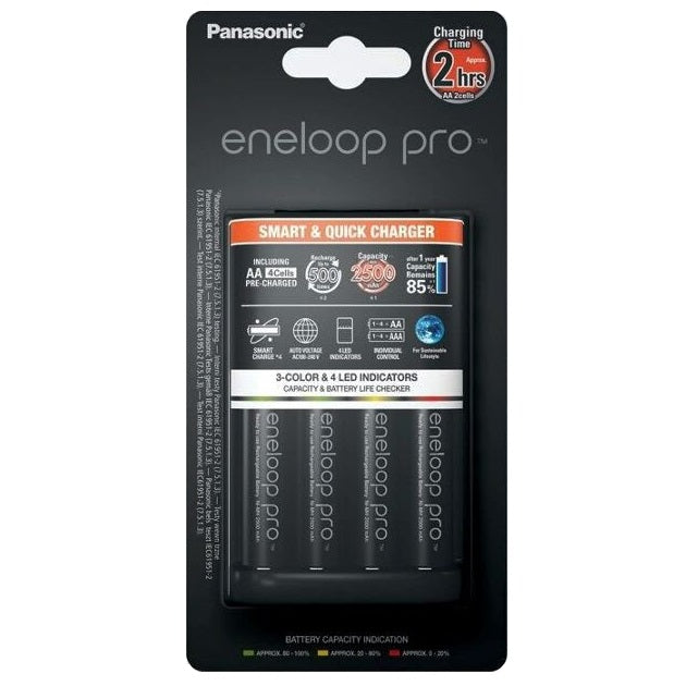 Panasonic Eneloop Charger CC55 + 4x AA 2500mAh