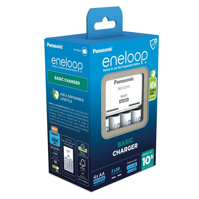 Panasonic Eneloop Charger CC51 + 4x AA 2000mAh