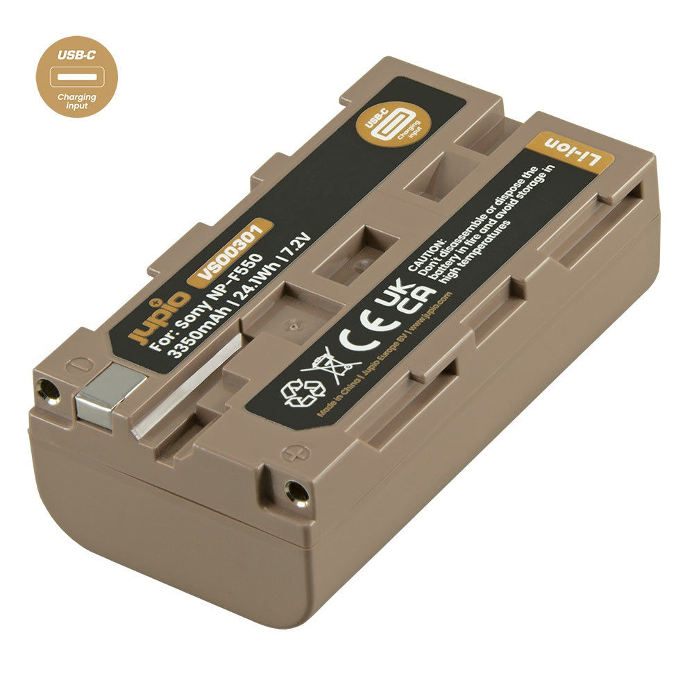Jupio Sony NP-F550 Ultra C 3350mAh Akku mit USB-C-Eingang