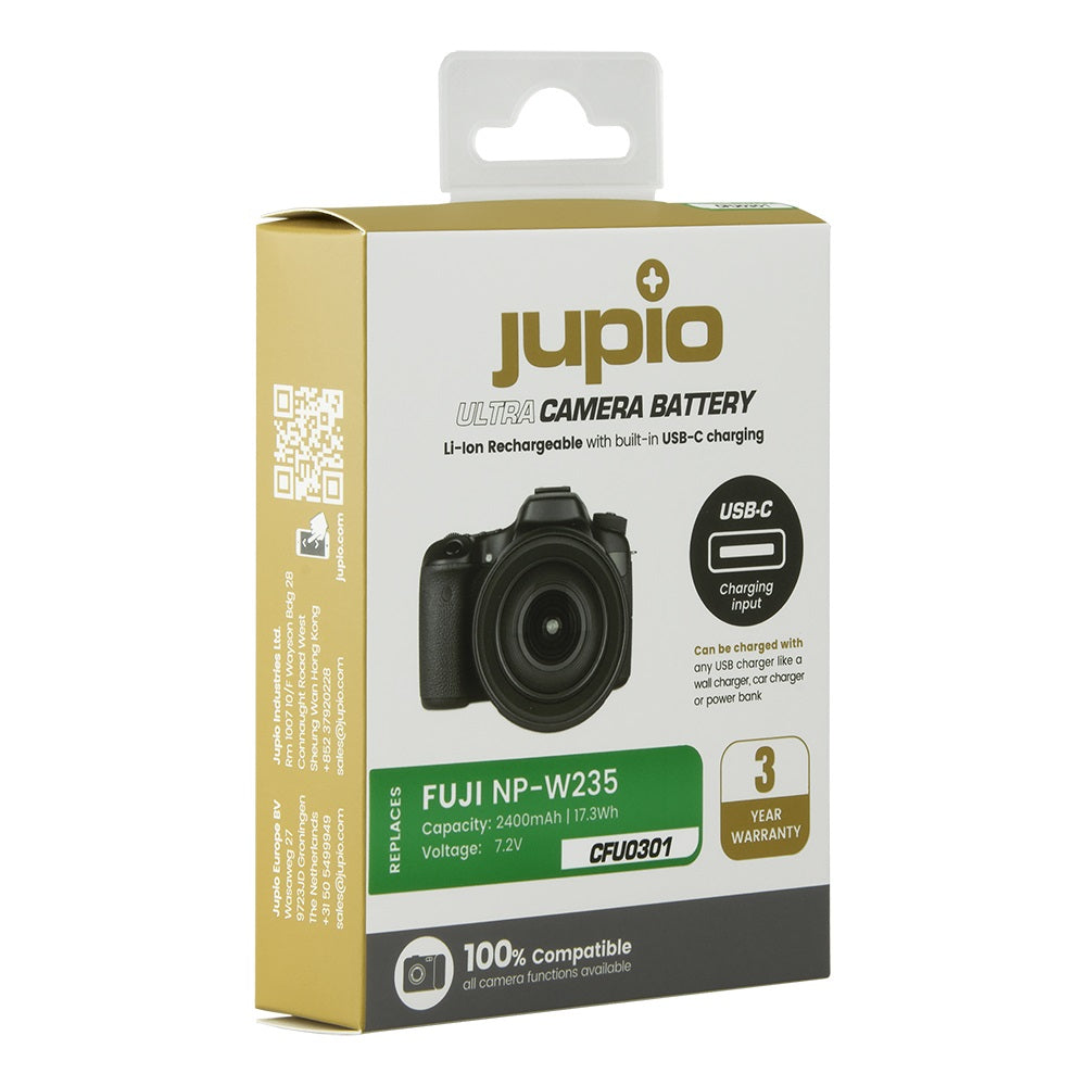 Jupio Fuji NP-W235 Ultra C 2400mAh Akku mit USB-C-Eingang