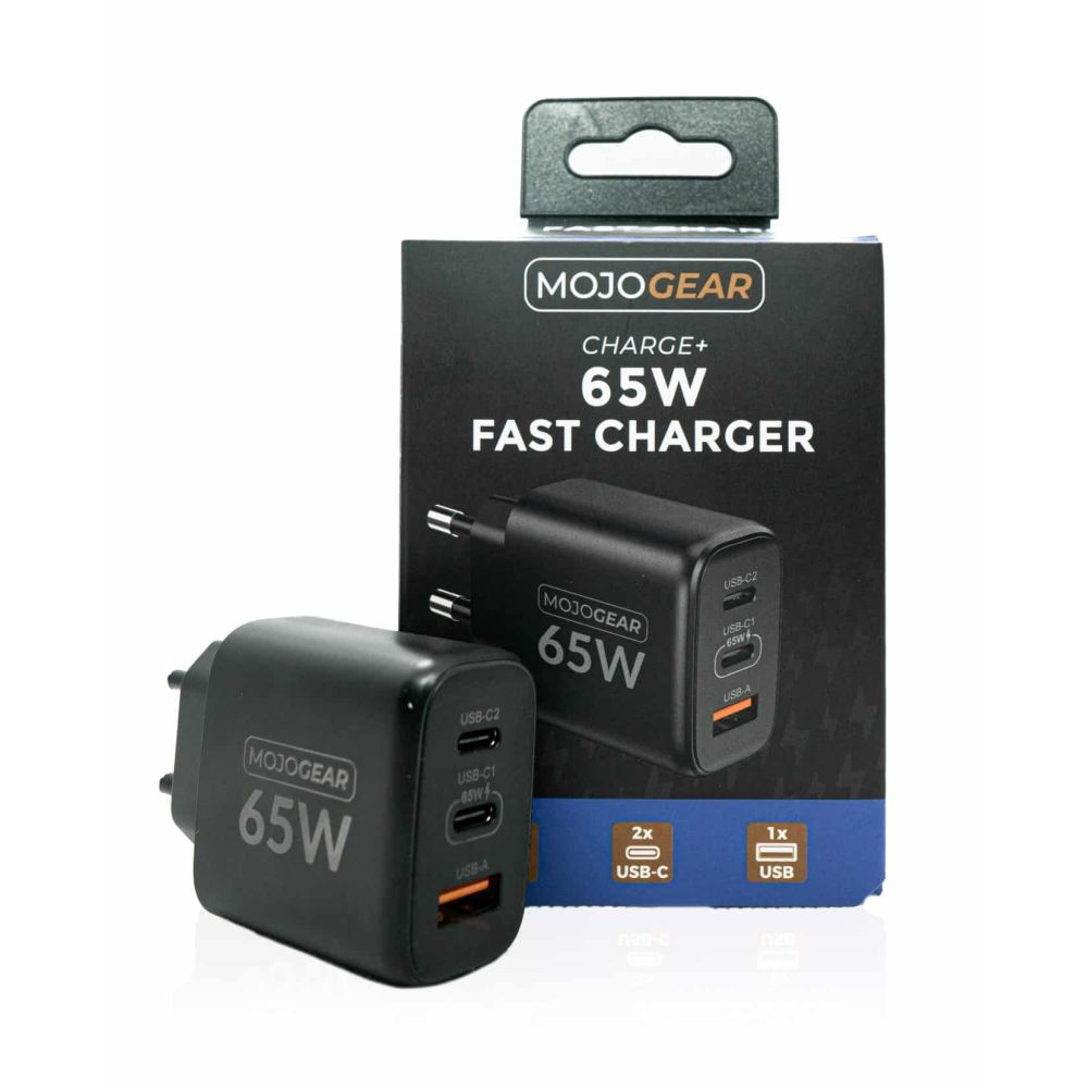 MOJOGEAR USB-Ladegerät 65W 2x USB-C / 1x USB-Anschluss