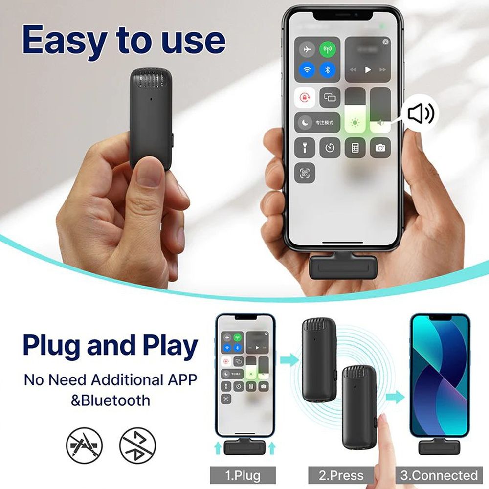 Ulanzi J12 Wireless Microphone Set w/ two Transmitters for USB-C