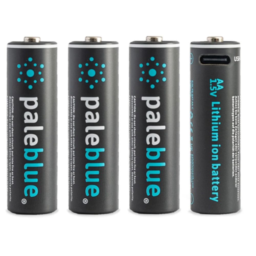 Pale Blue 4x AA Lithium 1.5V rechargeable battery with USB-C