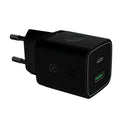 Celly Black Label Wandladegerät USB-C + USB-Anschluss, 20 W