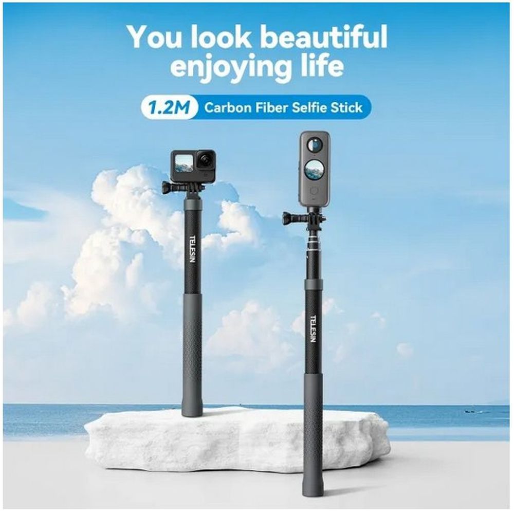 Telesin Premium Selfie-Stick Carbon (120 cm)