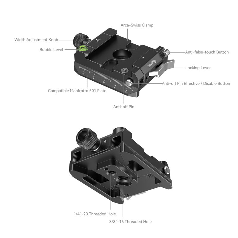 SmallRig 4234 Arca-Swiss / Manfrotto kompatibles Montageplatten-Kit