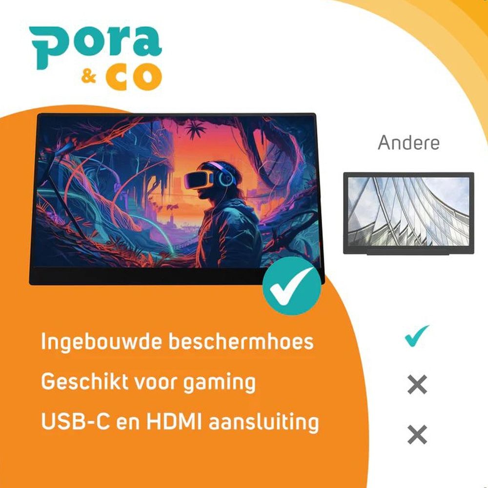 Pora&Co Tragbarer Monitor 14,5 Zoll
