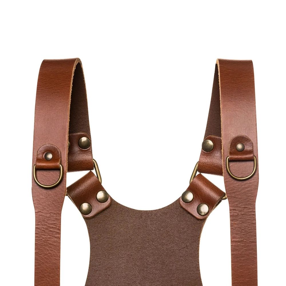 The Hantler Dual camera harness Cognac / Old silver, Regular