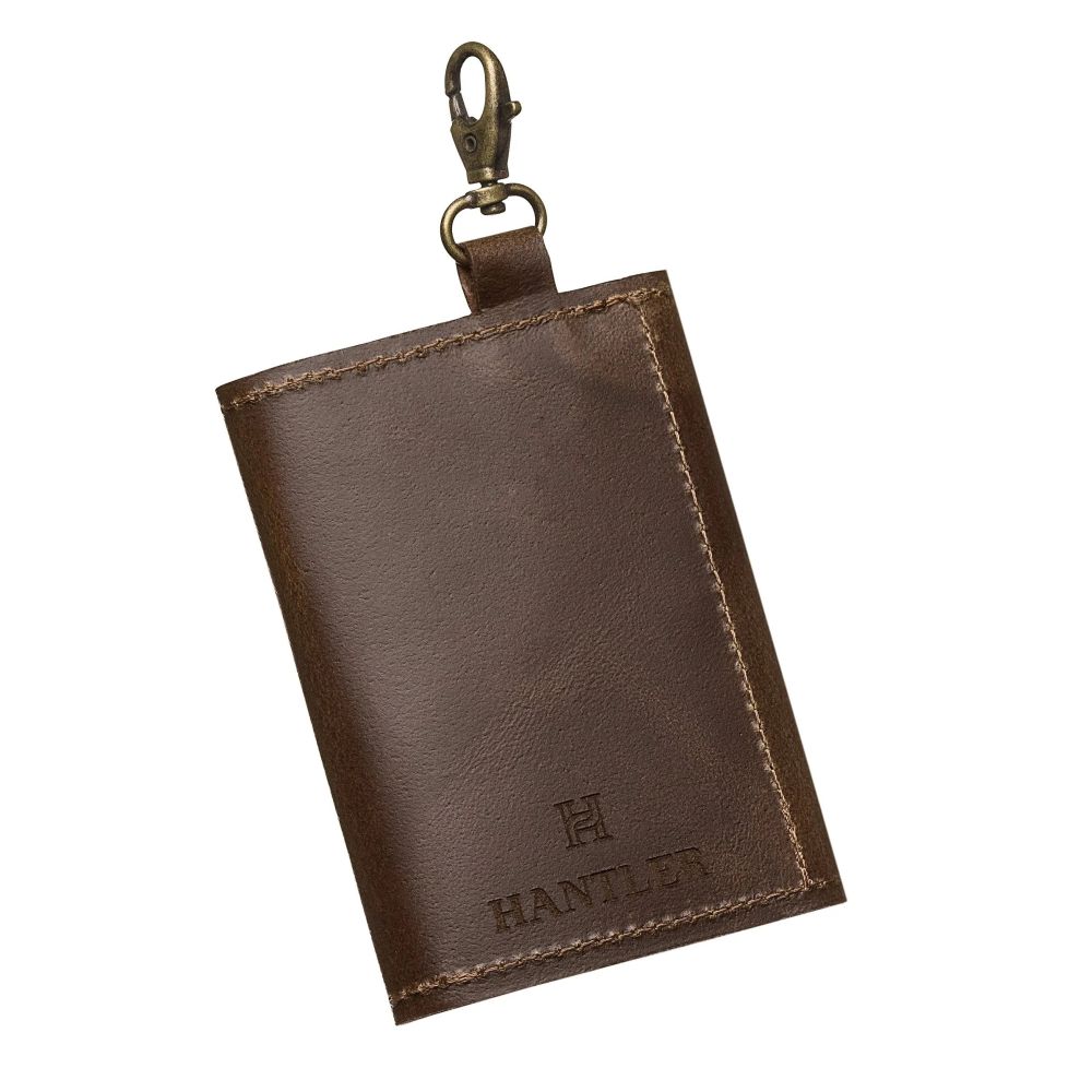 The Hantler Memory card holder Chocolate brown / Brass, 3x SD + 2x CF
