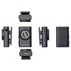 Hollyland LARK M2 Combo Duo Wireless Lavalier Microphone - Shine Charcoal