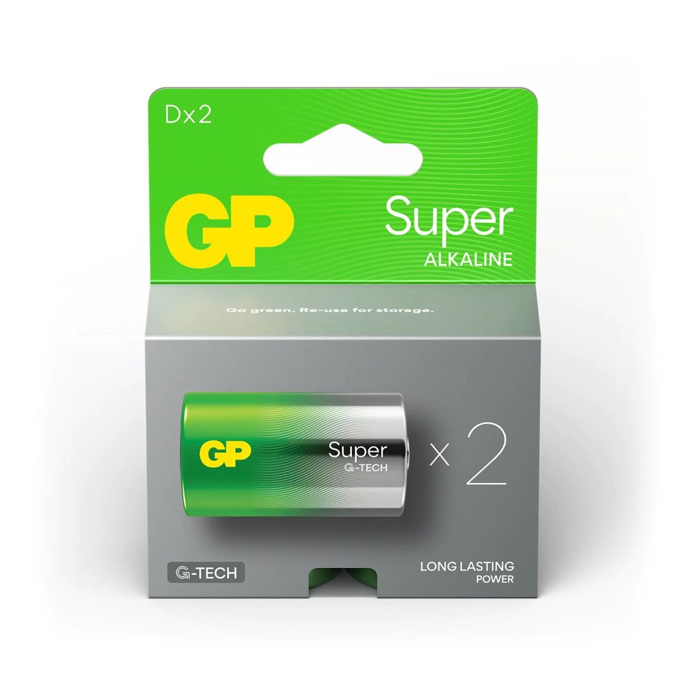GP Super Alkaline D Mono Batterie großer Stab, Blister 2