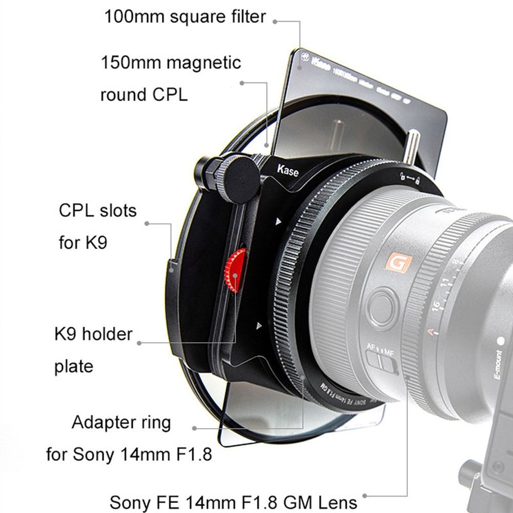 Kase K100 K9 Kit Sony 14mm F1.8 mit CPL