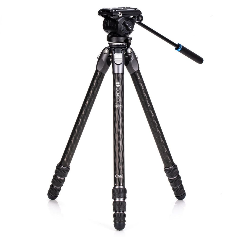 Benro Tortoise Carbon Tripod with S4PRO Video Head 34C Levelling Base