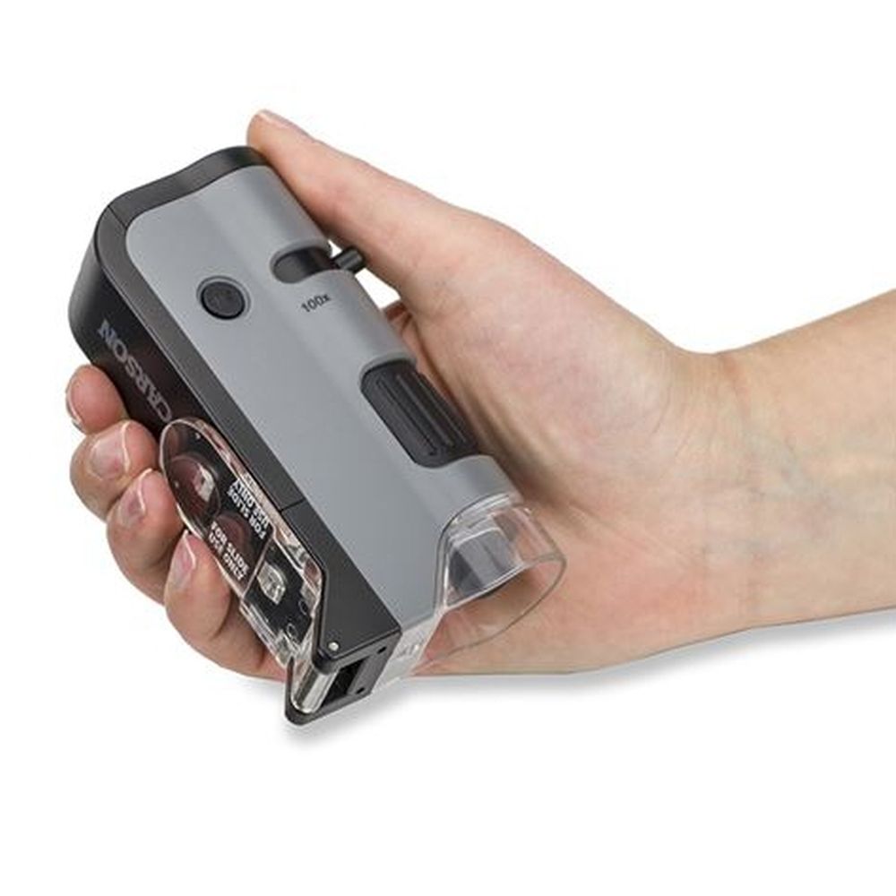 Carson Handmikroskop MP-250 MicroFlip 100-250x mit Smartphone-Adapter