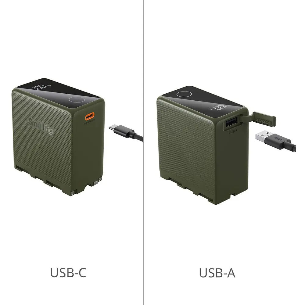 SmallRig 4577 NP-F970 USB-C Rechargeable Camera Battery, green
