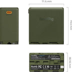 SmallRig 4577 NP-F970 USB-C Rechargeable Camera Battery, green