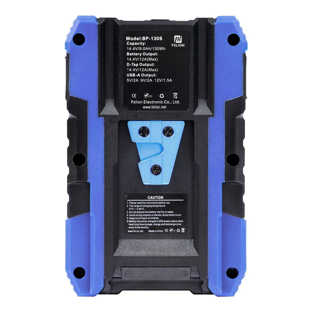 Fxlion Cool Black V-Mount Akku, 14.4V, 130Wh mit USB,D-Tap
