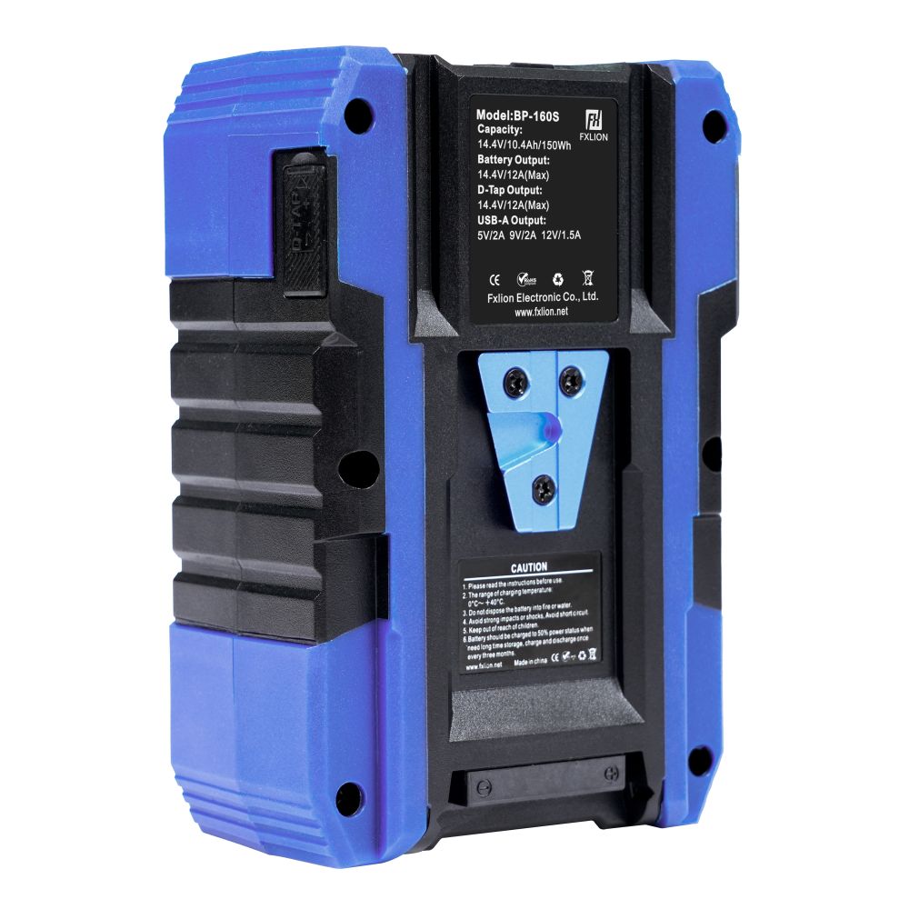 Fxlion Cool Black V-Mount Akku, 14,4V, 150Wh mit USB, D-Tap