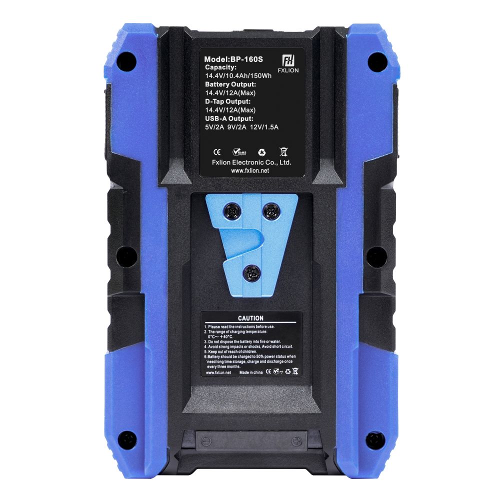 Fxlion Cool Black V-Mount Akku, 14,4V, 150Wh mit USB, D-Tap