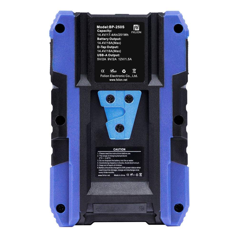 Fxlion Cool Black V-Mount Battery, 14.4V, 251Wh with USB, D-Tap