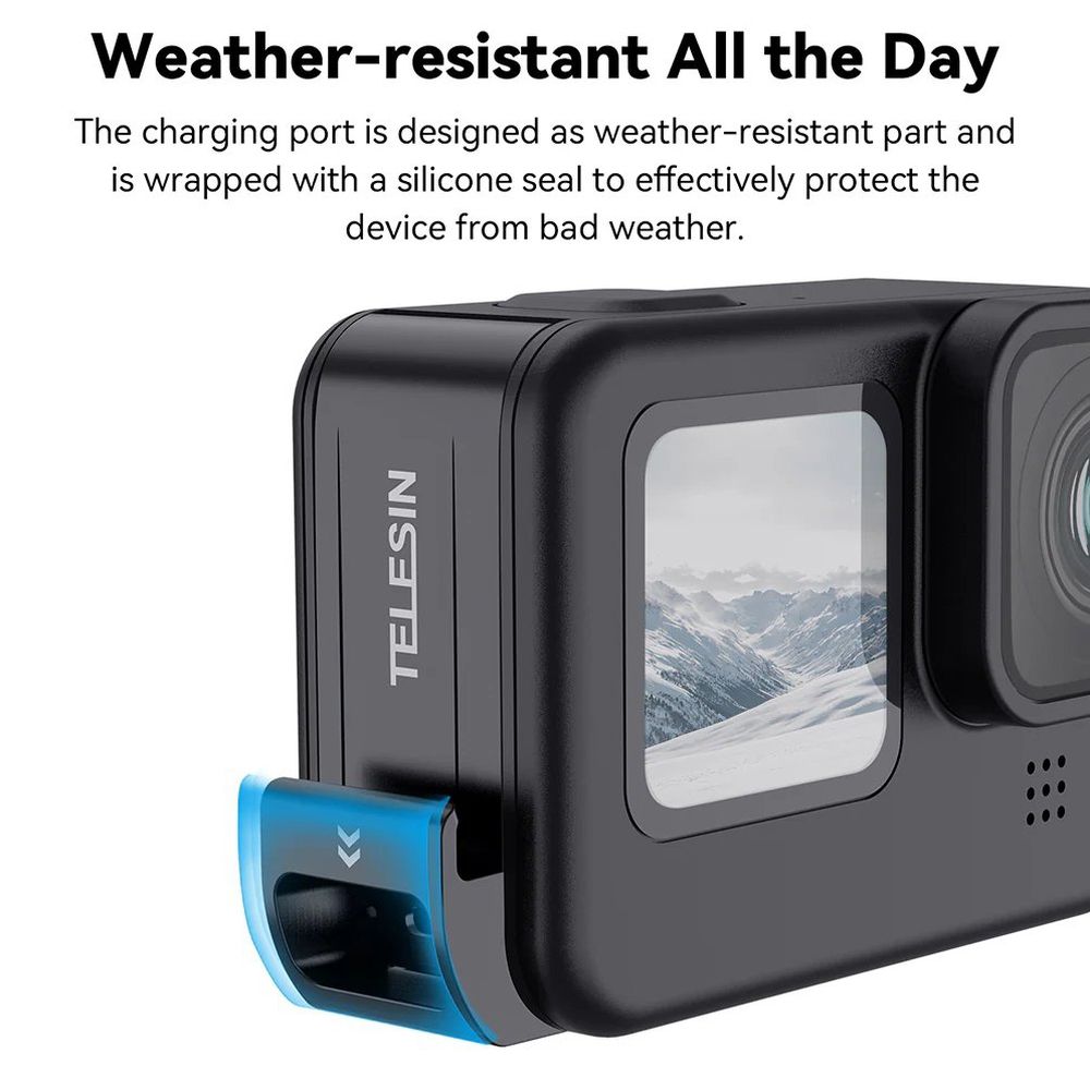 Telesin Battery cover with charging connector, waterproof